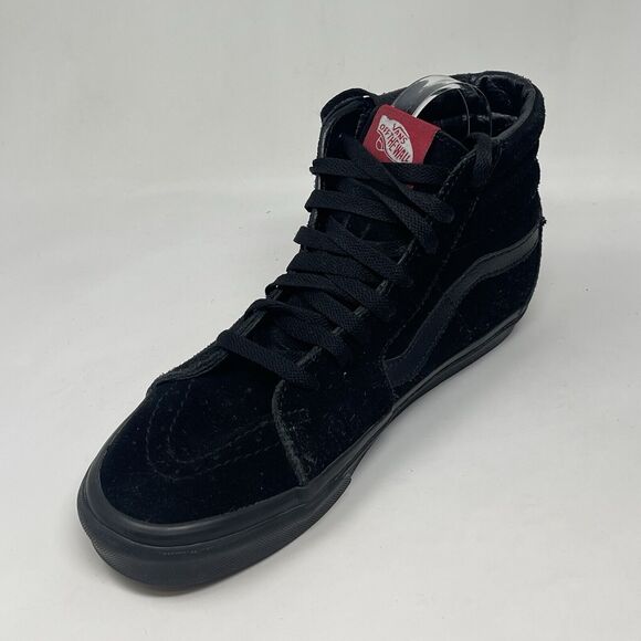 Vans SK-8 Hi Shoes Mens 8.5 Womens 10 Triple Black Canvas Suede Skate Sneakers - Picture 8 of 16